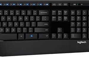 Logitech MK345 Wireless Keyboard and Mouse Set Full-Sized Keyboard with Palm Rest and Comfortable Right-Handed Mouse, 2.4 GHz Wireless USB Receiver, Compatible with PC, Laptop - Black